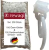 rewagi 100 crochets à rideaux simples blancs & 100 patins à Voir les images du produit 1