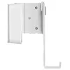 A white wall mount bracket for a speaker, shown from the side. Voir les images du produit