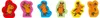 Six cartoon mouse figures in different poses and colors. Produktbild-Vorschau