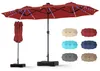 COSTWAY Parasol double 370x200 cm avec pied, parasol de Voir les images du produit 1