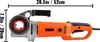 A side view of an orange and gray electric pipe threading machine with measurement indicators. Podgląd zdjęcia produktu