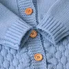 Neugeborenes Baby Ohr Kapuze Gestrickte Strampler Overall Produktbild-Vorschau 4
