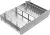 A metallic, open-top rack with internal dividers and slots, likely for organizing or holding components. Produktbild-Vorschau