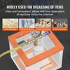 A vacuum chamber with a gauge and hose, surrounded by images of its various applications. Anteprima dell’immagine prodotto