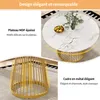 MODFU Table À Manger - Ronde Avec Plateau Marbré Et Pieds Voir les images du produit 5