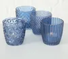 LS-LebenStil 4´er Set Glas Teelichthalter Retro Blau 7cm Produktbild-Vorschau 4
