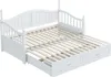A white wooden daybed with a slatted mattress base and two drawers underneath, shown from a slightly elevated diagonal angle. Produktbild-Vorschau