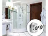 A bathroom scene with a shower enclosure and a close-up inset of shower door rollers. Anteprima dell’immagine prodotto