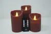 3er Set LED Kerzen ANTIK ROSA Fernbedienung mit Timer und Produktbild-Vorschau 2