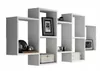 A white modular shelving unit filled with decorative items. Náhled obrázku produktu