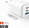 Síťová nabíječka GaN 1x USB-A 2x USB-C PD 3.0, 65 W, QC Náhled obrázku produktu 6