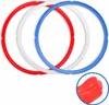 Three silicone sealing rings in red, white, and blue are arranged in a circular pattern on a white background. A close-up inset shows a stack of red silicone material. Produktbild-Vorschau
