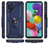 A collage of images showing a blue phone case from different angles, including a side view, back view with a ring holder, and a front view of a phone inside the case. Produktbild-Vorschau