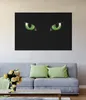 Wallario Poster - Grüne Katzenaugen bei Nacht, Kunstdruck Produktbild-Vorschau 2