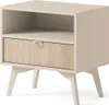 Moderner Nachttisch in Eukalyptus & Braun - Stilvolle Biege Produktbild-Vorschau 1
