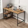 Rustikaler brauner Loft-Schreibtisch mit 2 Ablagen, 140 cm Produktbild-Vorschau 3