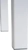 Close-up view of the legs of two white tables against a white background. Voir les images du produit