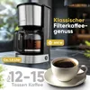 A coffee maker is shown on a kitchen counter with a cup of coffee next to it, along with marketing text. Anteprima dell’immagine prodotto