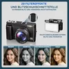 A digital camera with various filter effects and accessories shown. Produktbild-Vorschau
