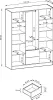 Kleiderschrank Stilo Eiche Artisan mit Lamellen – 155 cm, 3 Produktbild-Vorschau 6