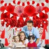 ZERODECO Papier Pompoms Girlande Rot Party Deko 41 Stück Produktbild-Vorschau 2