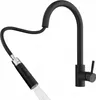 A black kitchen faucet with a pull-out spray head is shown against a white background. Anteprima dell’immagine prodotto