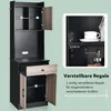 COSTWAY Armadio da cucina in legno da 180 cm con cassetto, Anteprima dell’immagine prodotto 3