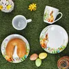 Osterfreude 12tlg Frühstücksset Porzellan Teller Becher Produktbild-Vorschau 2