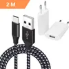 Nylon Schnellladekabel/Datenkabel USB A - USB C Schwarz 2 m Produktbild-Vorschau 1