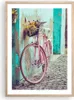 Gerahmtes Poster - Rahmen in heller Eiche - Rosa Fahrrad Produktbild-Vorschau 1
