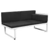 vidaXL 5-tlg. Garten-Lounge-Set Textilene Aluminium Schwarz Produktbild-Vorschau 6