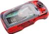 Rotes Spielzeug-Rennauto mit klarer Kunststoffabdeckung, die eine Straßenbahn-Grafik und ein kleines schwarzes Lenkrad zeigt Anteprima dell’immagine prodotto