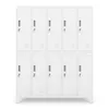 A white metal locker unit with 10 compartments, shown against a white background. Anteprima dell’immagine prodotto
