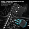 A black phone case with a ring holder and camera cover is shown attached to a magnetic car mount. Produktbild-Vorschau