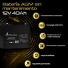 Batería Extralink AGM de 12 V y 40 Ah, tecnología VRLA, sin Vista previa de la imagen del producto 2