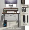 Table de bureau avec étagère de rangement et poche en tissu Voir les images du produit 4