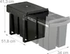 Relaxdays Einbaumülleimer, 3 Fächer, 20l, 2x 10l, HBT: 41,3 Produktbild-Vorschau 4