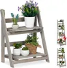 Relaxdays Blumentreppe, 2-stufig, Blumenleiter Holz, Produktbild-Vorschau 1