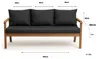 Coussins pour banc de jardin Gris foncé| Assise 180x60x7 + Voir les images du produit 8