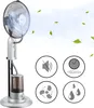 A misting fan is shown with icons indicating its features. Voir les images du produit