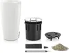 A white planter and its components are arranged on a white background. Náhled obrázku produktu