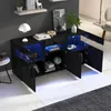 Merax Hochglanz Sideboard mit LED und 3 Türen, Kommode mit Produktbild-Vorschau 4