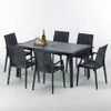 Tavolo rettangolare in Poly Rattan con 6 sedie colorate in Anteprima dell’immagine prodotto 1