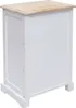 A white cabinet with a natural wood top, shown from a side angle. Anteprima dell’immagine prodotto