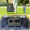 A collage showing a dog carrier in use and being carried. Produktbild-Vorschau