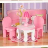 Maison de poupées en bois MDF + meuble 70cm rose LED Voir les images du produit 16