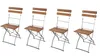 Four identical wooden chairs with metal frames are arranged in a row against a white background. Produktbild-Vorschau