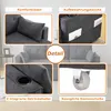 A collage of four close-up images highlighting features of a gray sofa, with a central 'Detail' graphic. Podgląd zdjęcia produktu