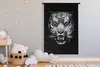 MuchoWow® Wandteppich Wandbehang Tigerkopf vor schwarzem Produktbild-Vorschau 3