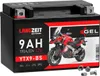 Langzeit Gel Motorradbatterie YTX9-BS 9Ah 12V Produktbild-Vorschau 1